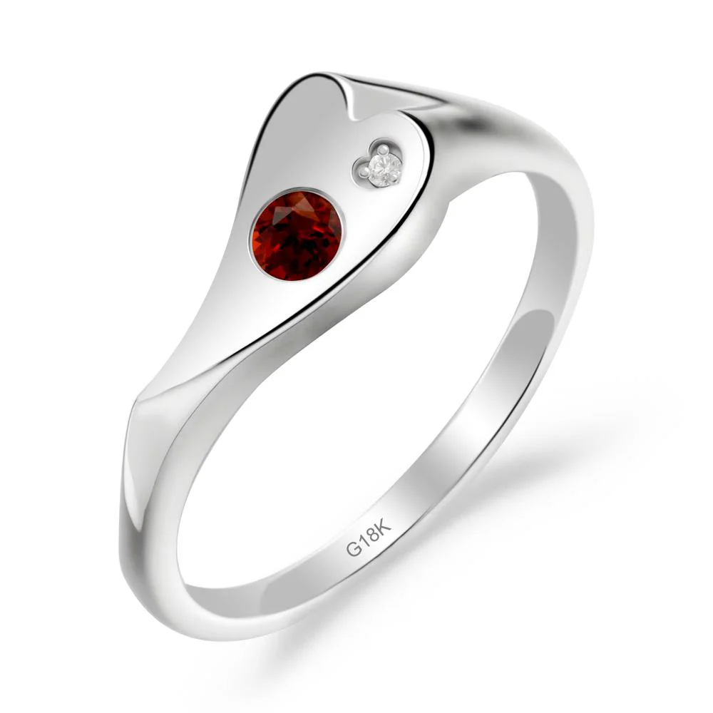 Bezel Set Round Garnet Ring - Image 2