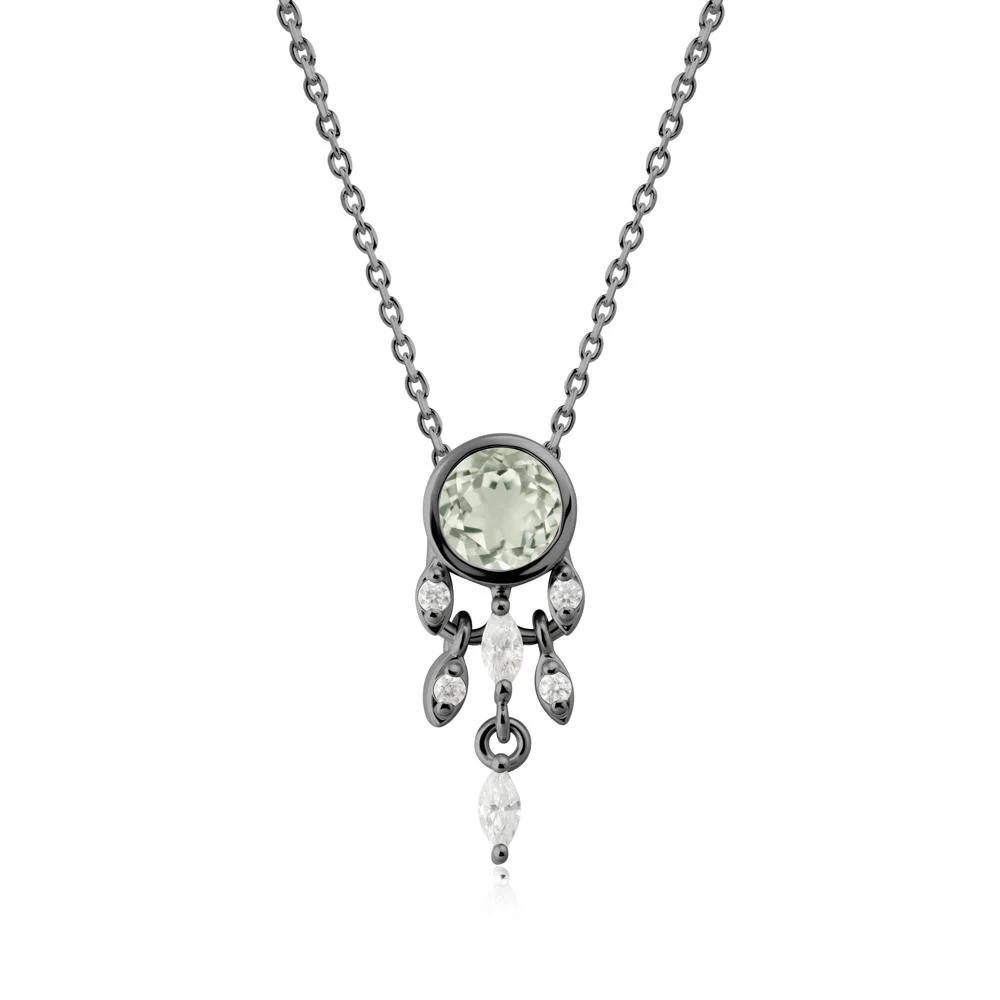 Bezel Set Round Green Amethyst Pendant - Image 3