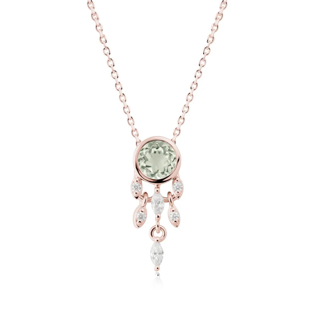 Bezel Set Round Green Amethyst Pendant - Image 4