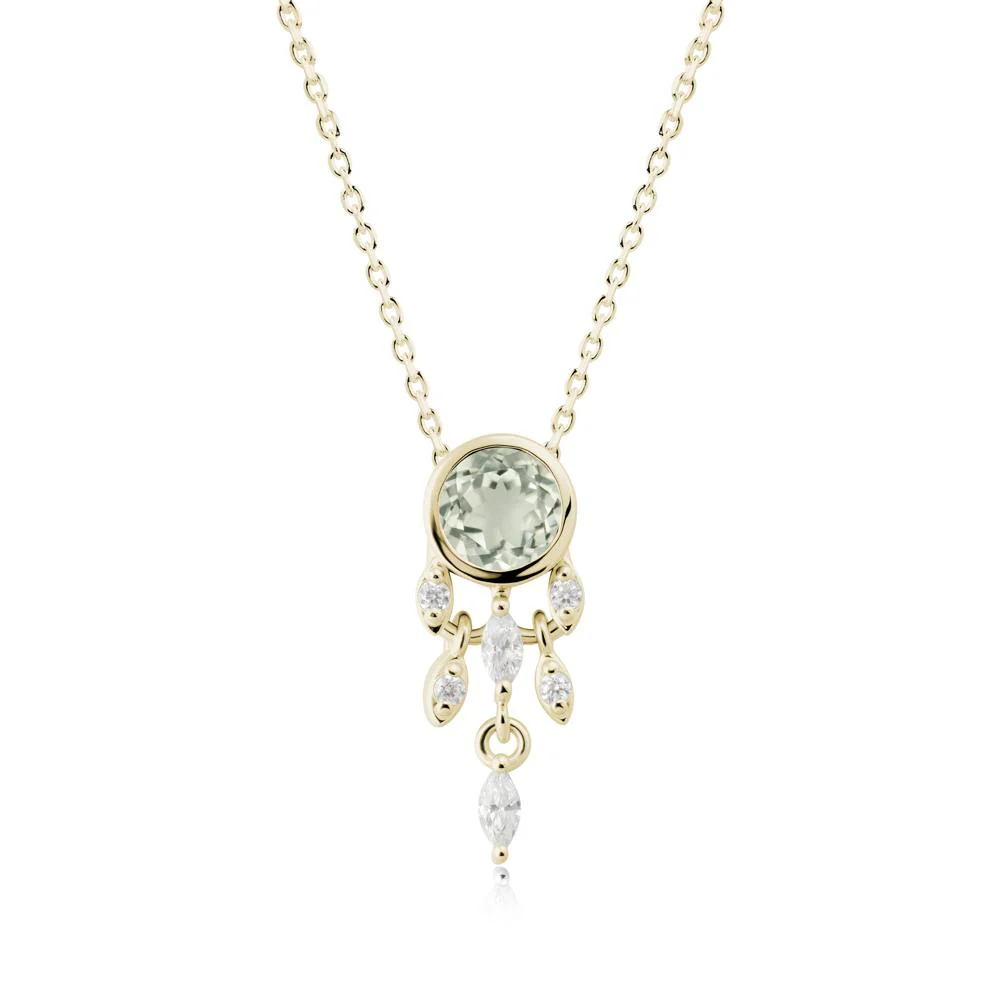 Bezel Set Round Green Amethyst Pendant - Image 7