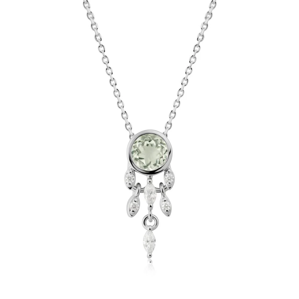 Bezel Set Round Green Amethyst Pendant - Image 9