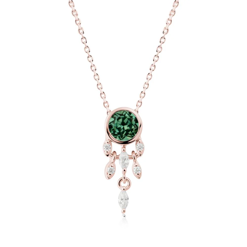 Bezel Set Round Green Sapphire Pendant - Image 3