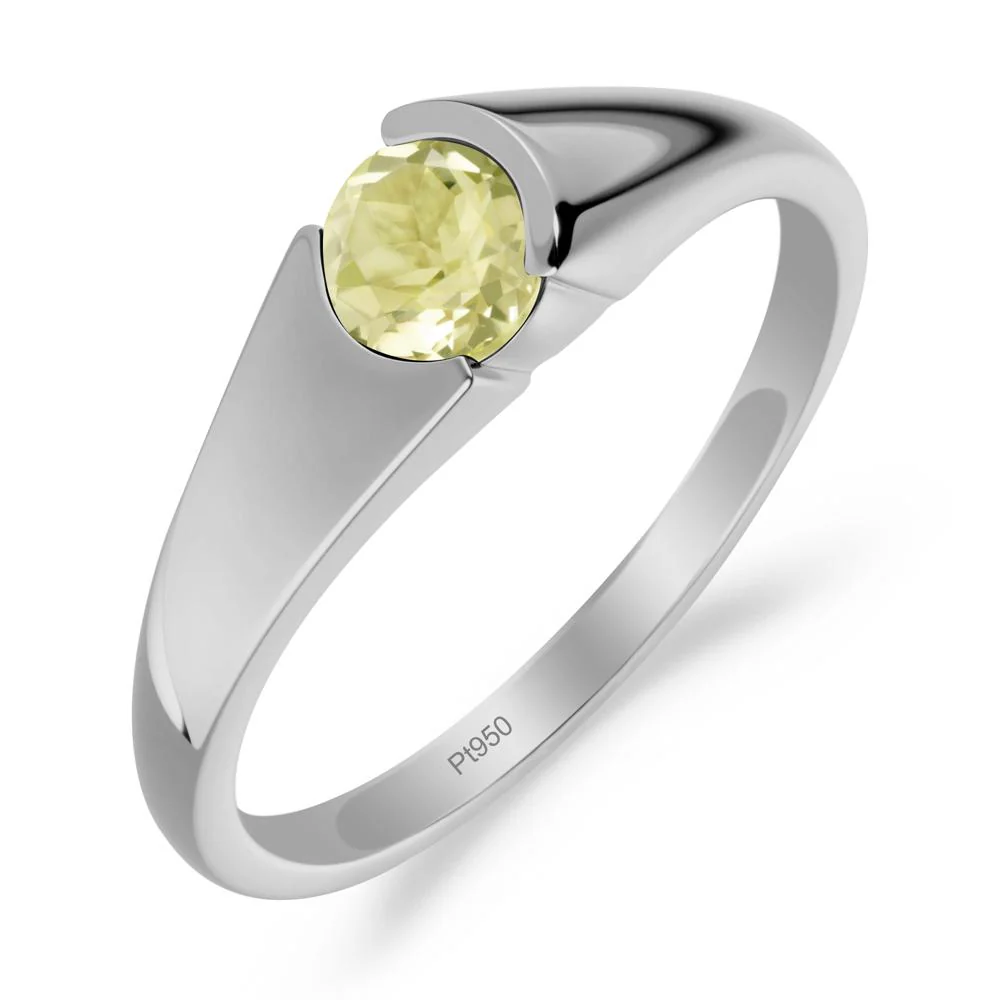 Bezel Set Round Lemon Quartz Solitaire Ring - Image 5