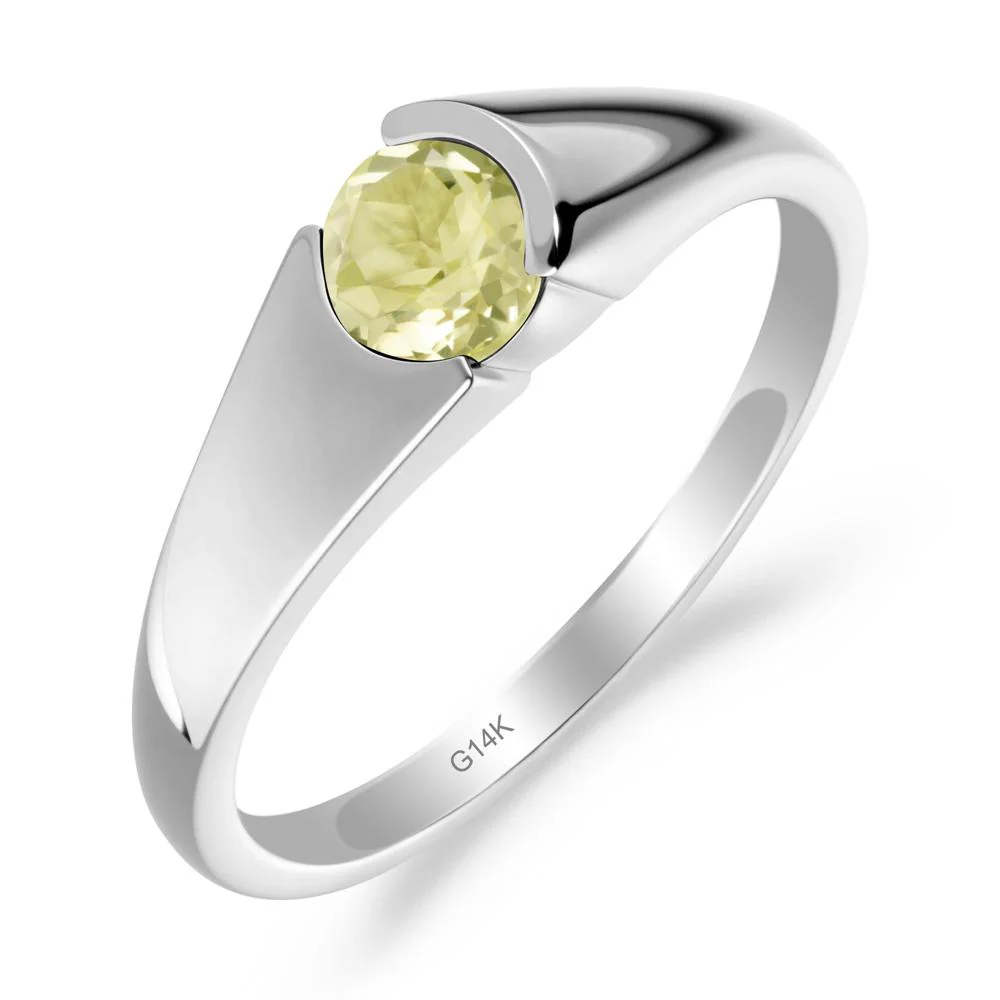 Bezel Set Round Lemon Quartz Solitaire Ring - Image 6