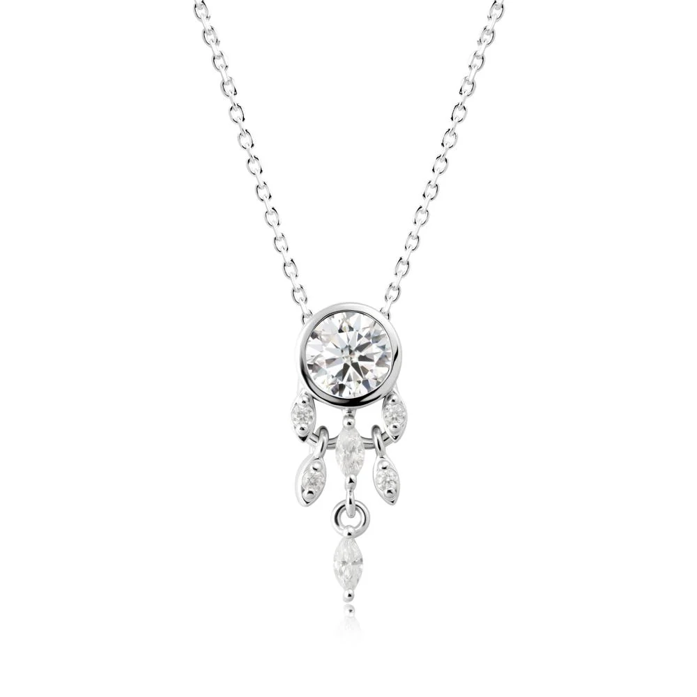 Bezel Set Round Moissanite Pendant
