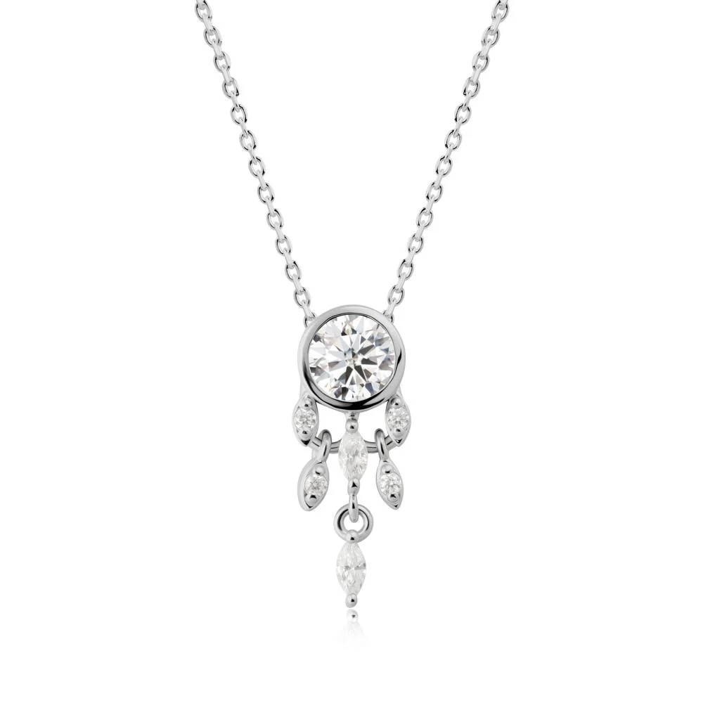 Bezel Set Round Moissanite Pendant - Image 3
