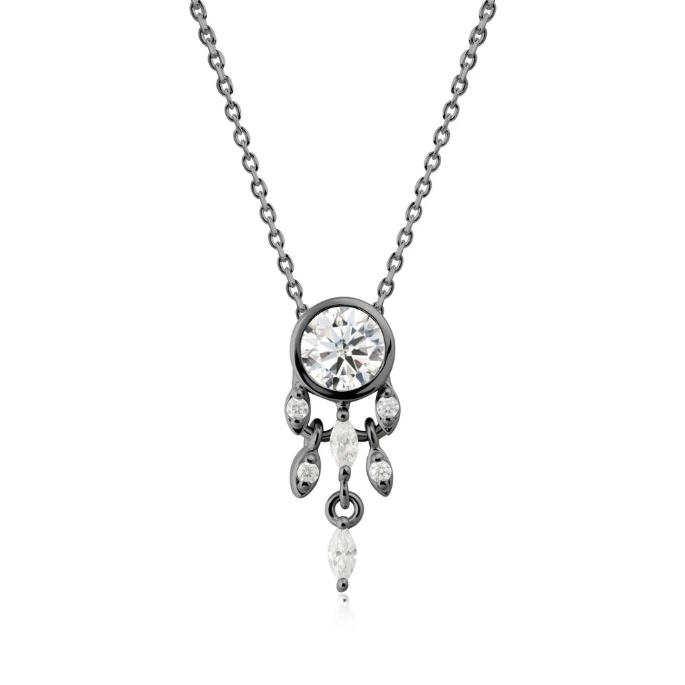 Bezel Set Round Moissanite Pendant - Image 4