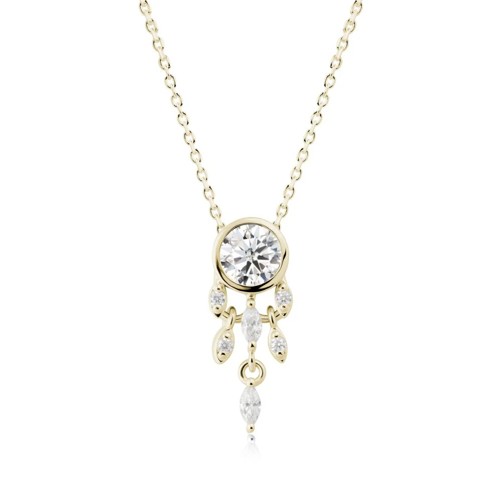 Bezel Set Round Moissanite Pendant - Image 5