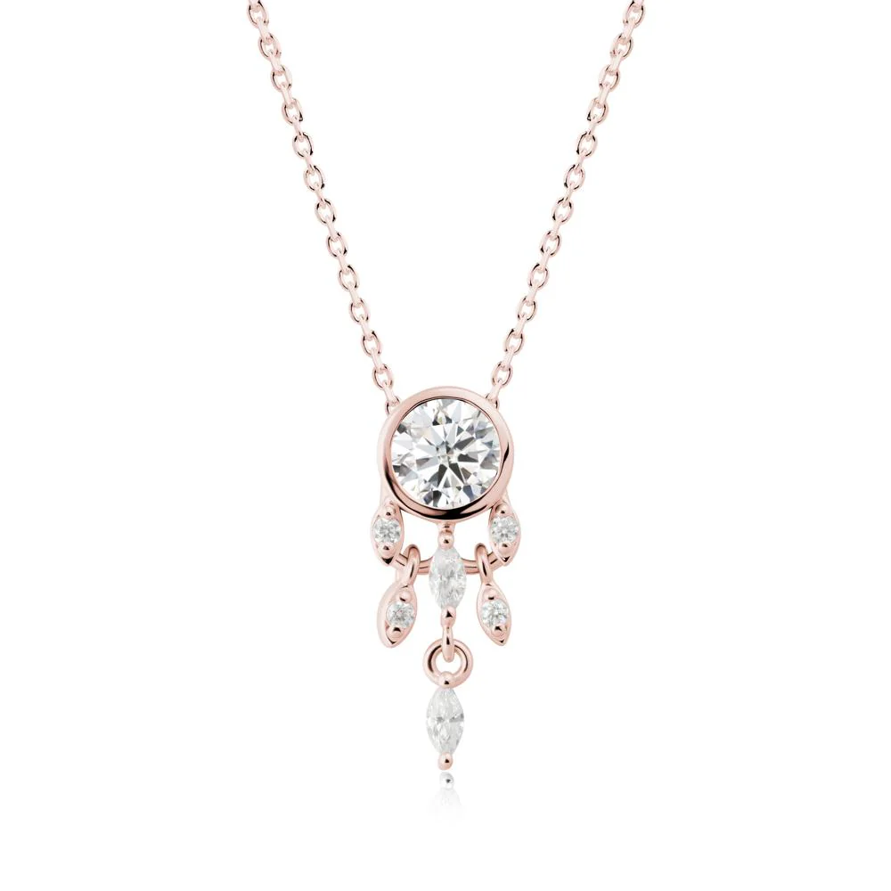 Bezel Set Round Moissanite Pendant - Image 6