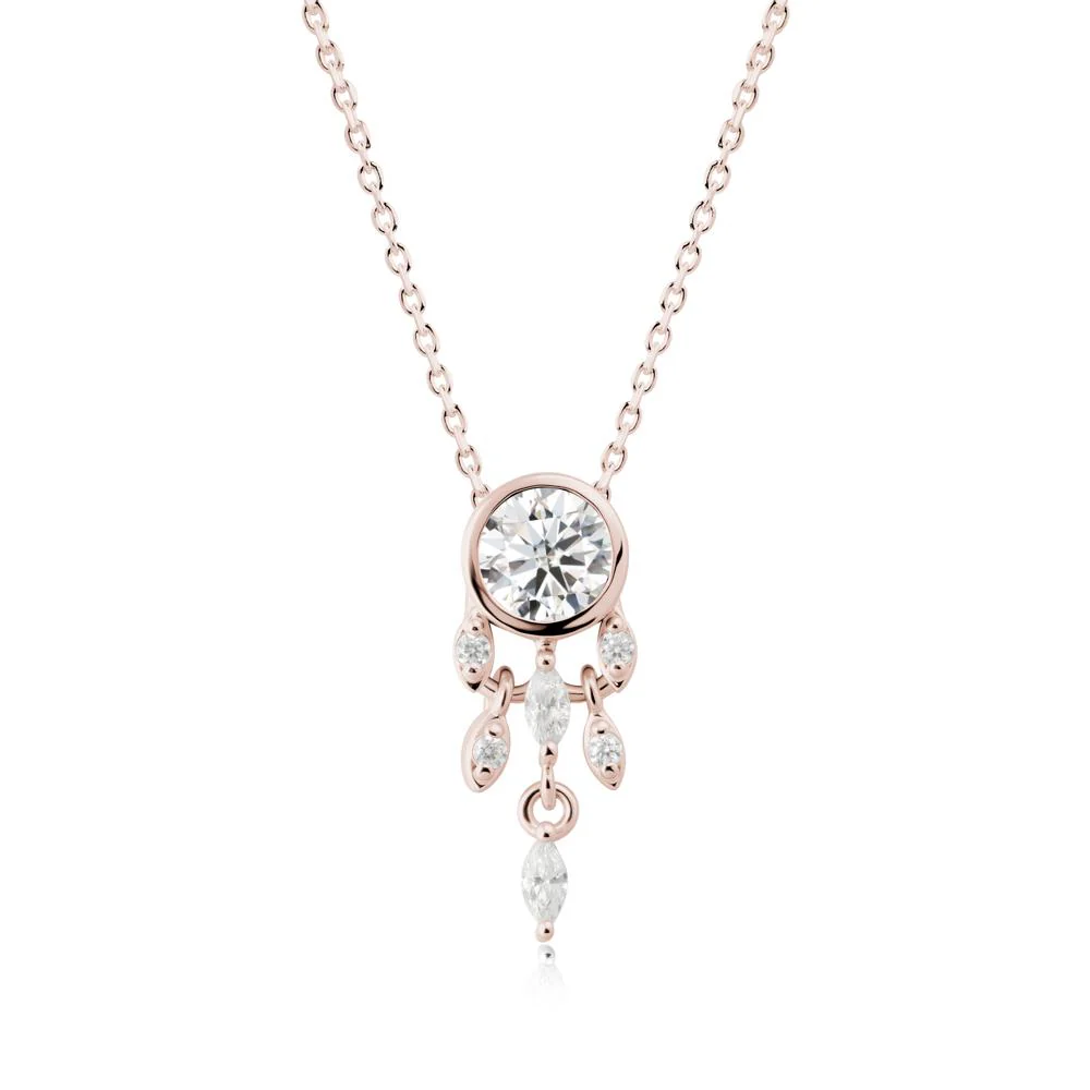 Bezel Set Round Moissanite Pendant - Image 7