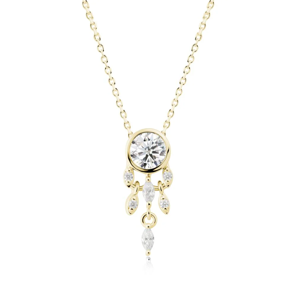 Bezel Set Round Moissanite Pendant - Image 8