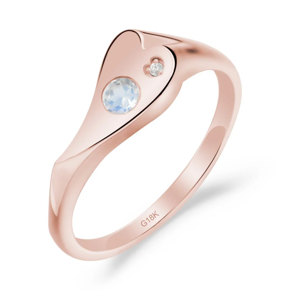 Bezel Set Round Moonstone Ring - Image 2