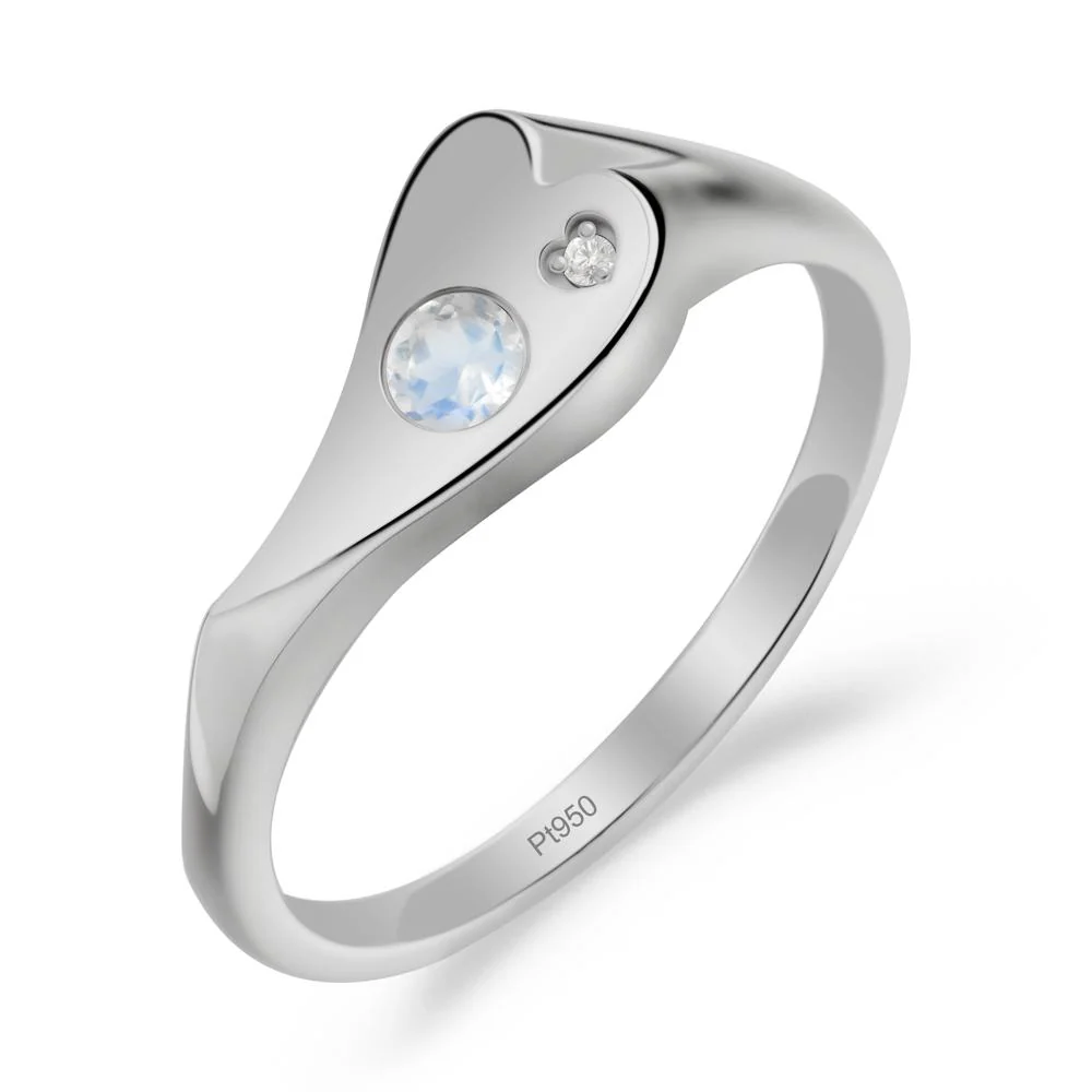 Bezel Set Round Moonstone Ring - Image 9