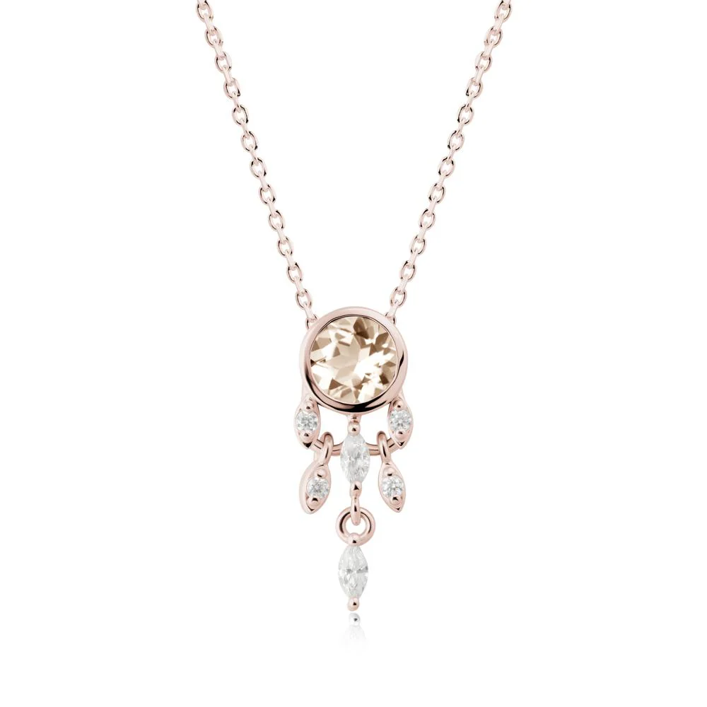 Bezel Set Round Morganite Pendant - Image 5