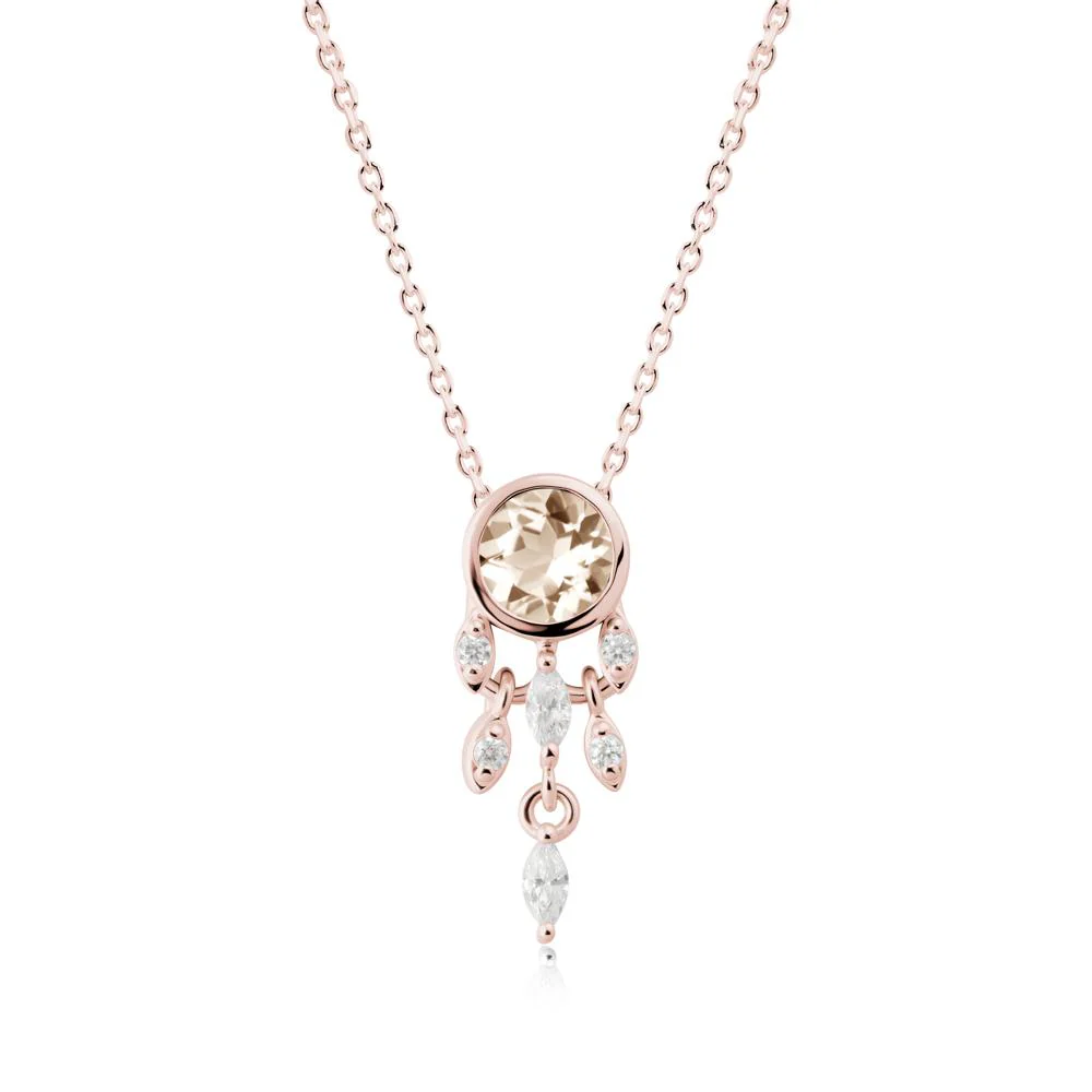 Bezel Set Round Morganite Pendant - Image 8