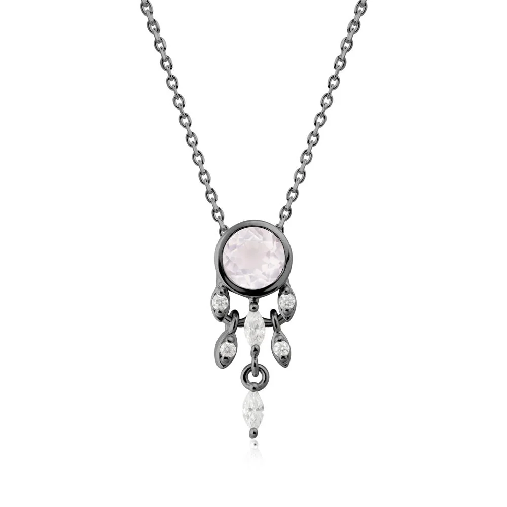 Bezel Set Round Rose Quartz Pendant - Image 7