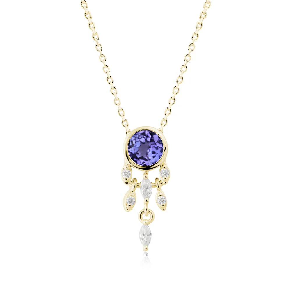 Bezel Set Round Tanzanite Pendant - Image 3