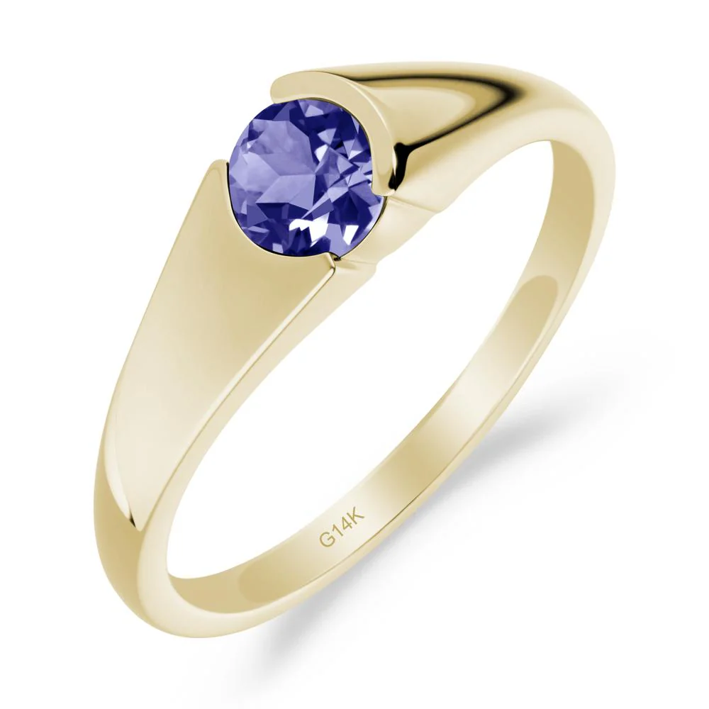 Bezel Set Round Tanzanite Solitaire Ring - Image 5