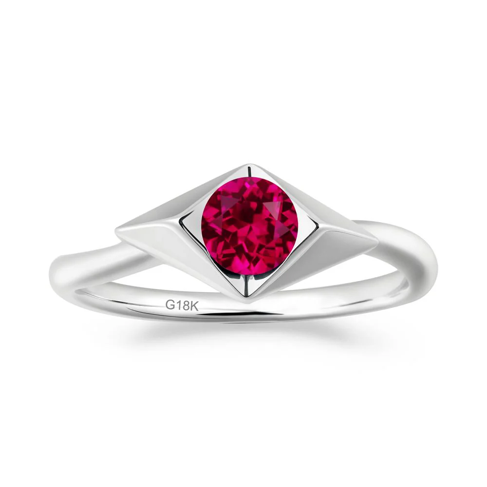 Bezel Set Ruby Ring with Twisted Band - Image 8