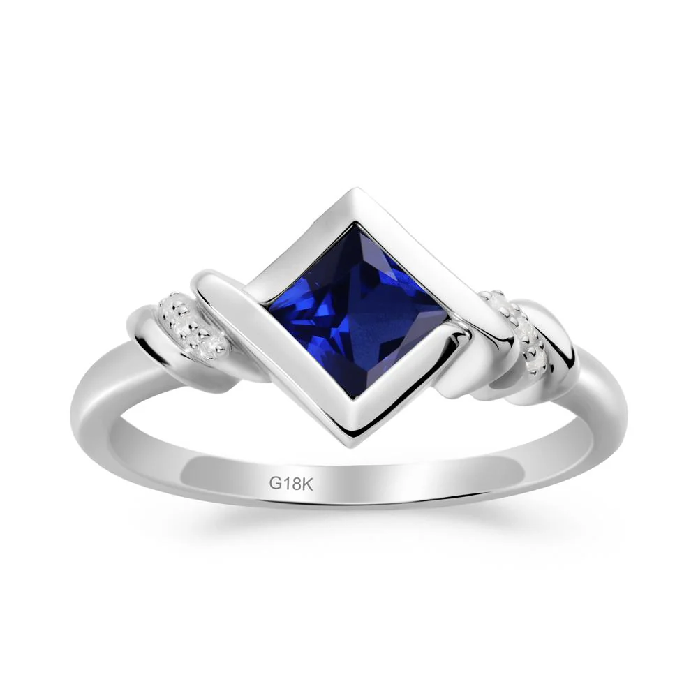 Bezel Set Sapphire Ring with Twisted Shank - Image 6