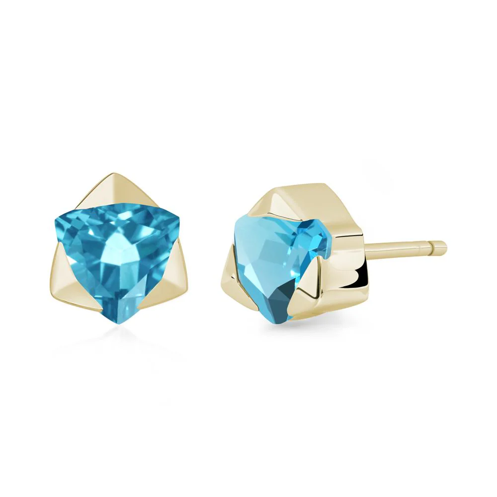 Bezel Set Swiss Blue Topaz Earrings - Image 4