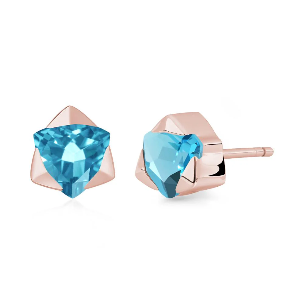 Bezel Set Swiss Blue Topaz Earrings - Image 5