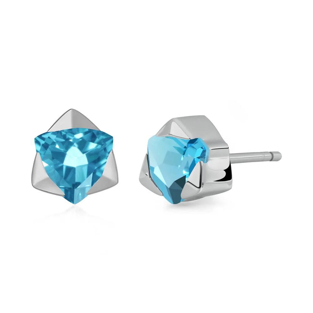 Bezel Set Swiss Blue Topaz Earrings - Image 8