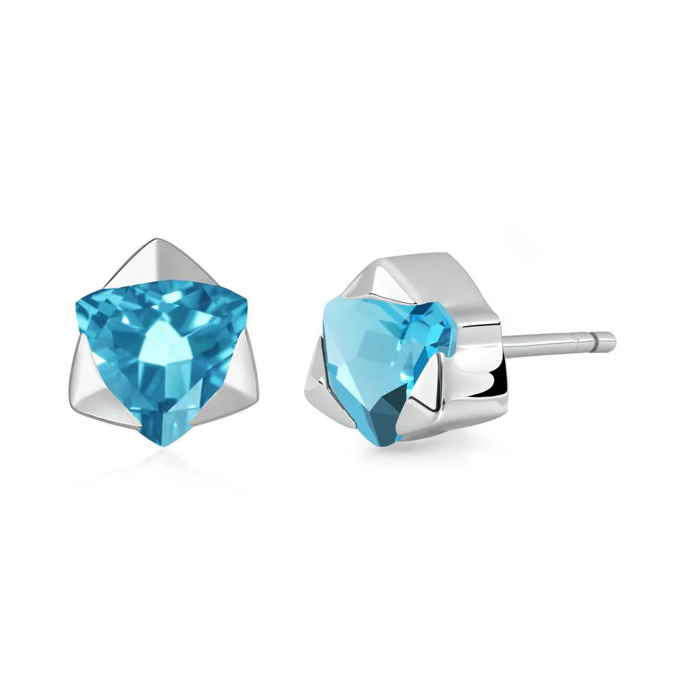 Bezel Set Swiss Blue Topaz Earrings - Image 9