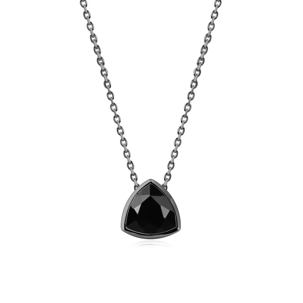 Bezel Set Trillion-Cut Black Spinel Necklace - Image 2