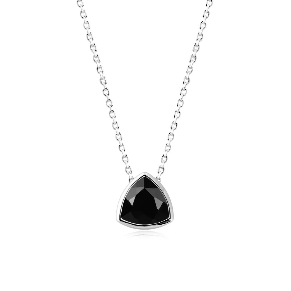 Bezel Set Trillion-Cut Black Spinel Necklace - Image 5