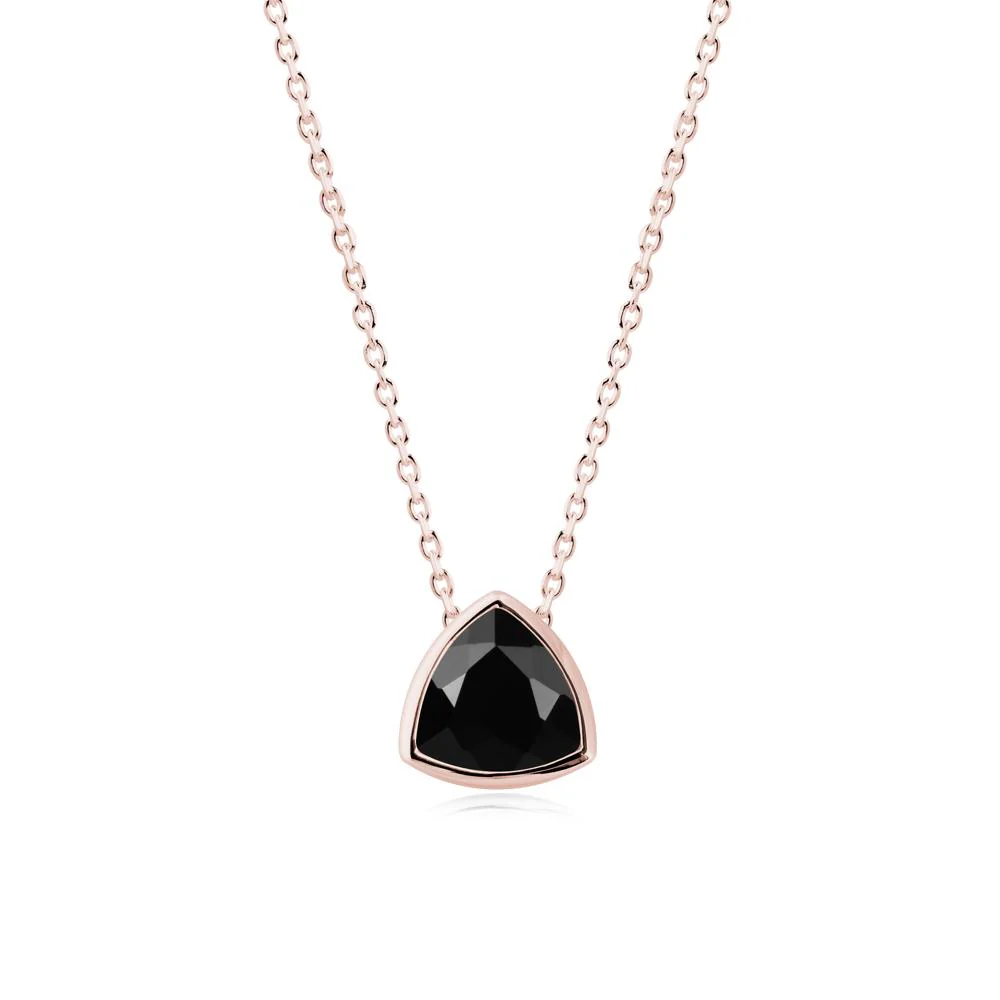Bezel Set Trillion-Cut Black Spinel Necklace - Image 7