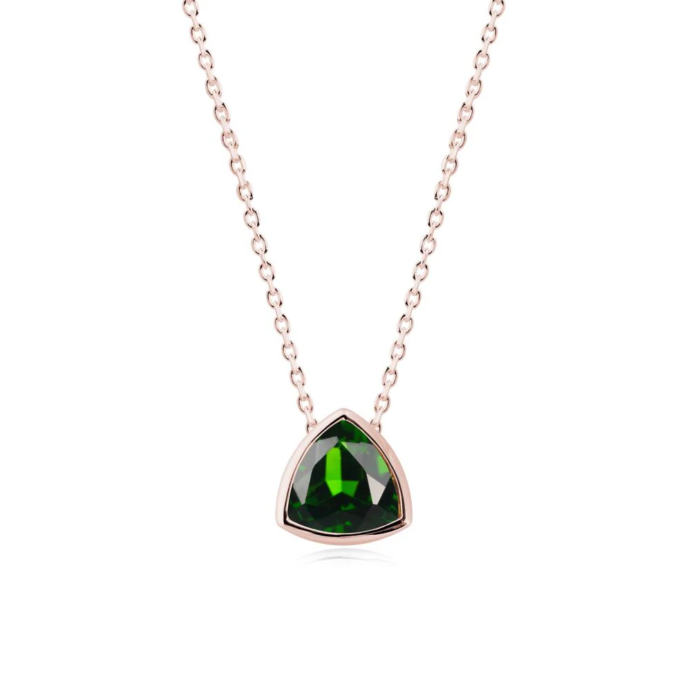 Bezel Set Trillion-Cut Diopside Necklace - Image 3