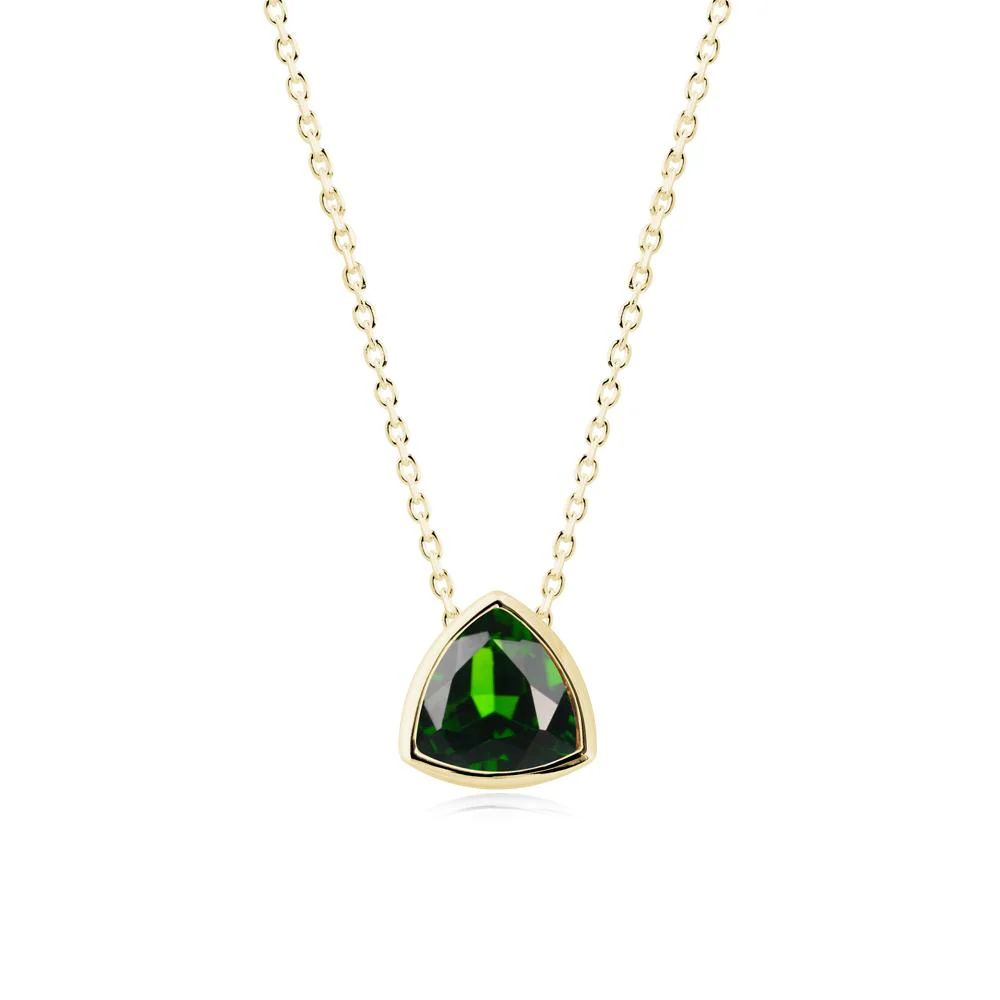 Bezel Set Trillion-Cut Diopside Necklace - Image 4