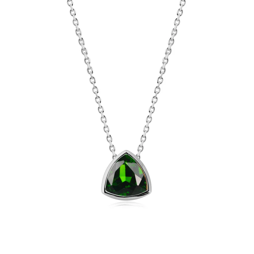 Bezel Set Trillion-Cut Diopside Necklace - Image 5