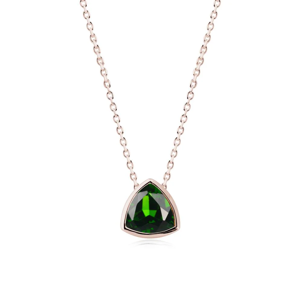 Bezel Set Trillion-Cut Diopside Necklace - Image 9