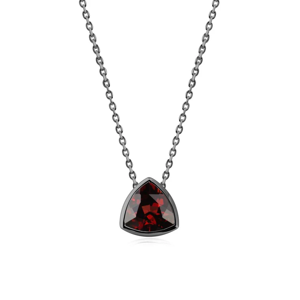 Bezel Set Trillion-Cut Garnet Necklace - Image 3