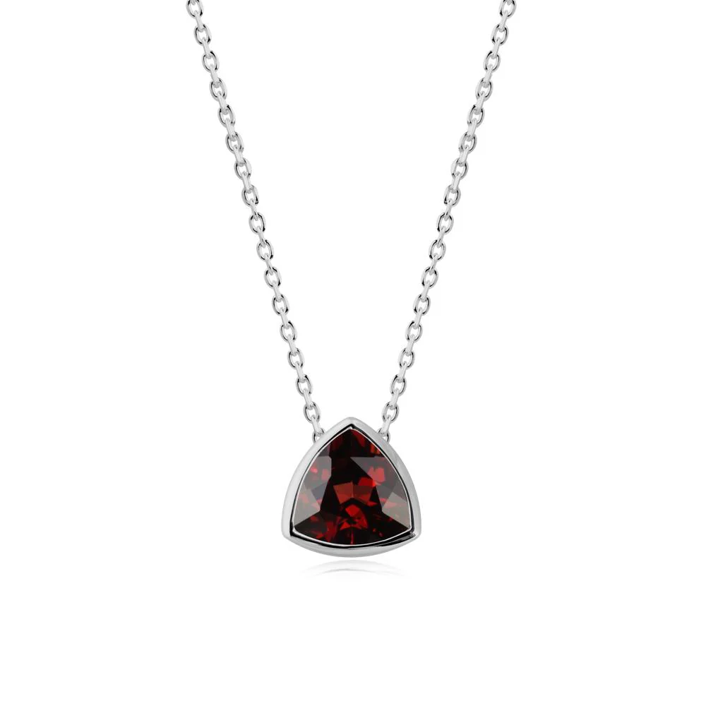 Bezel Set Trillion-Cut Garnet Necklace - Image 6
