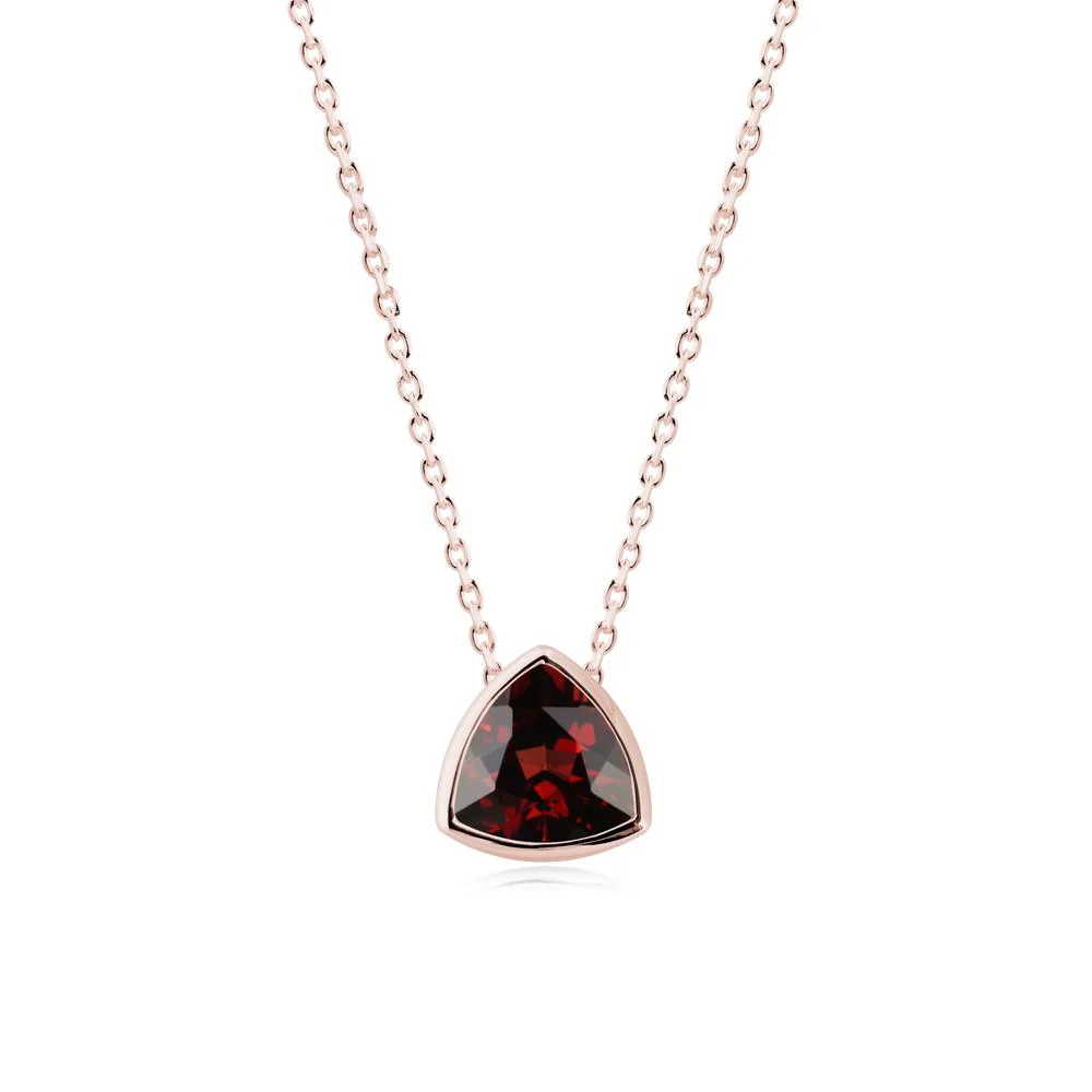 Bezel Set Trillion-Cut Garnet Necklace - Image 8