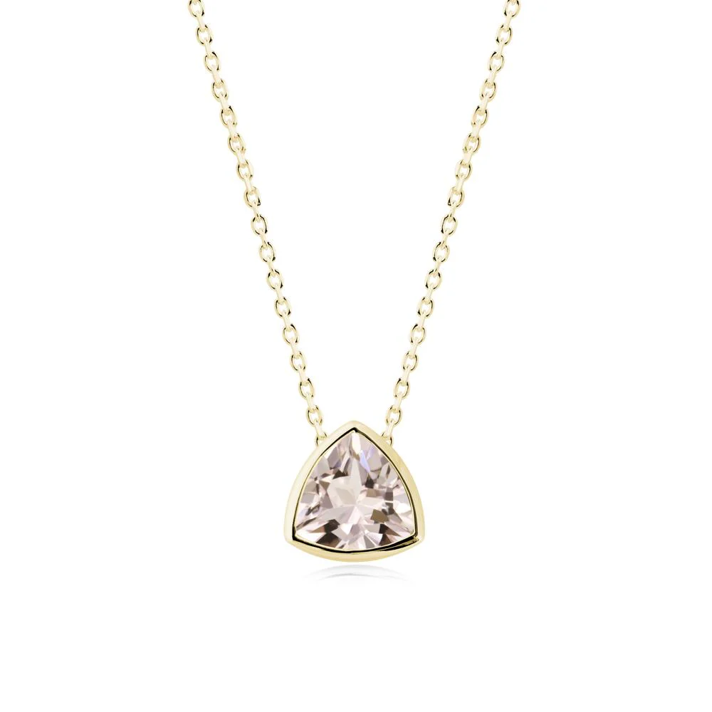 Bezel Set Trillion-Cut Morganite Necklace - Image 5