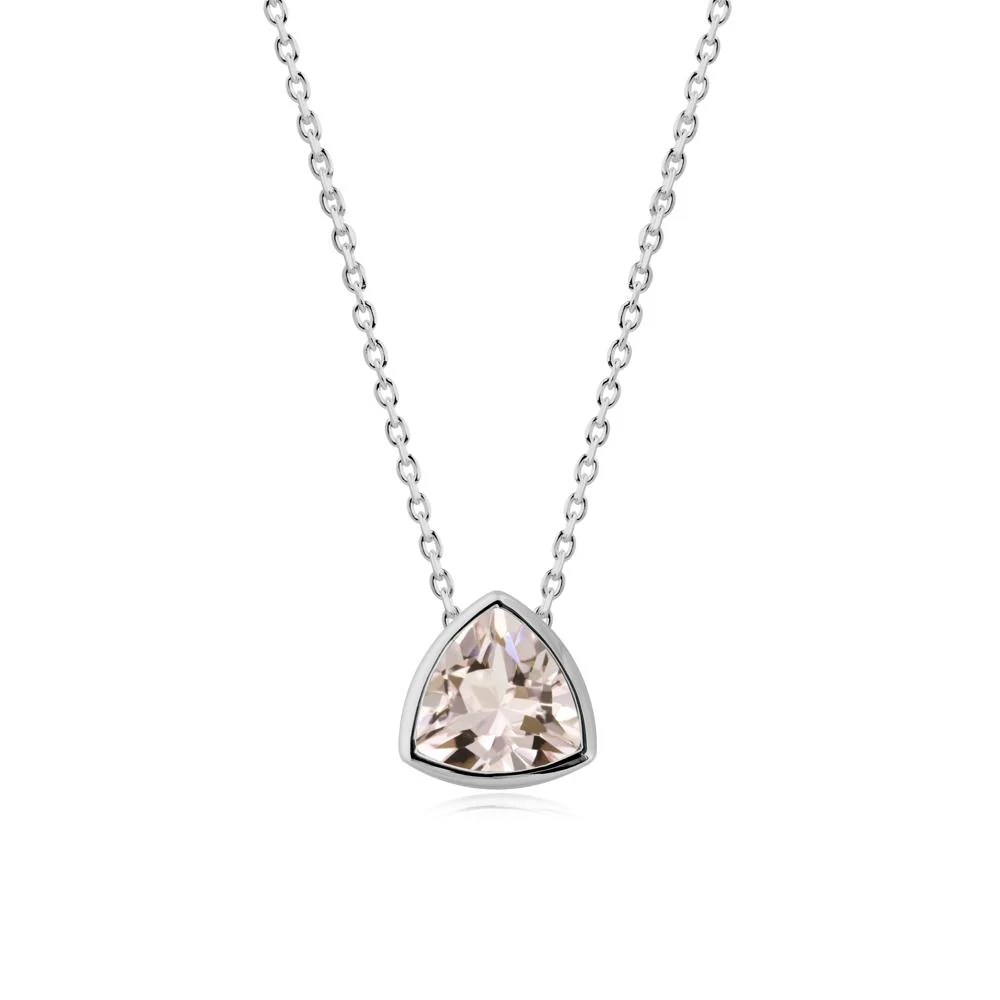 Bezel Set Trillion-Cut Morganite Necklace - Image 7