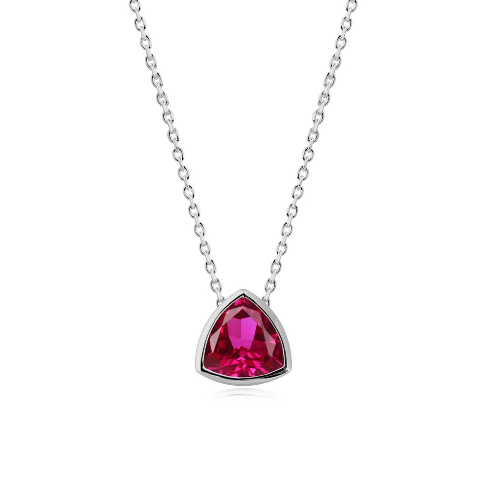 Bezel Set Trillion-Cut Ruby Necklace - Image 8