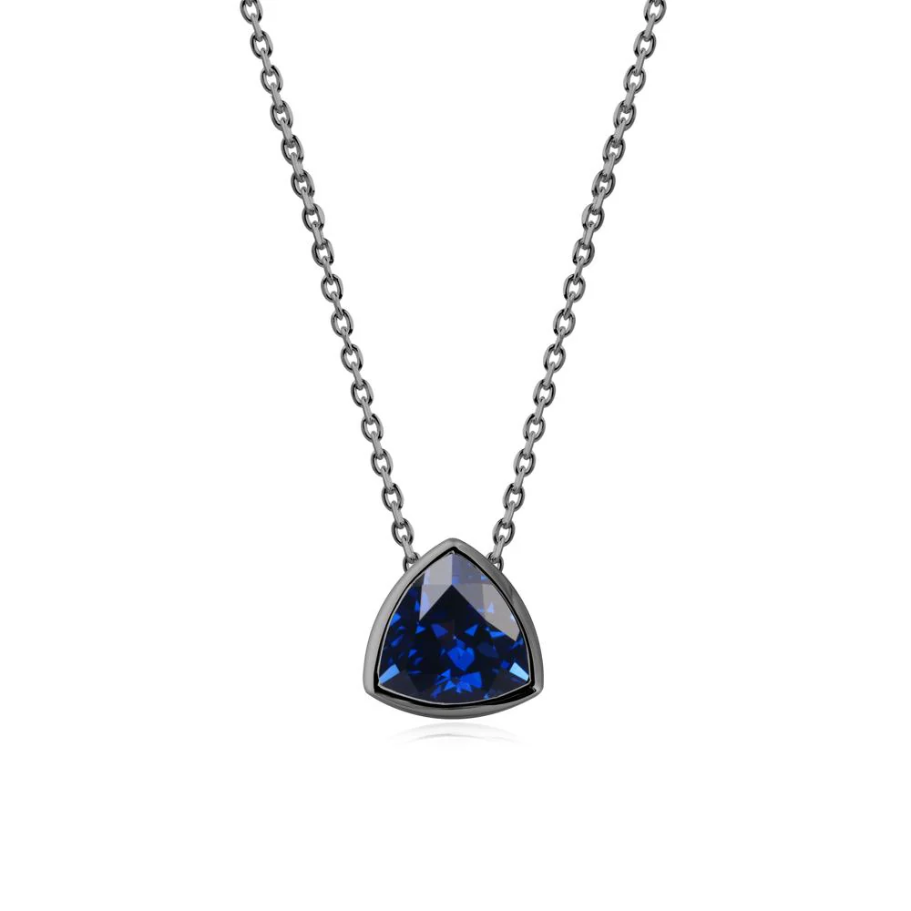 Bezel Set Trillion-Cut Sapphire Necklace