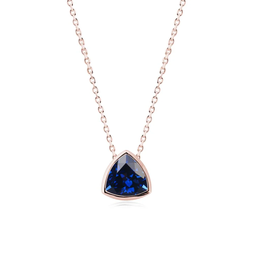 Bezel Set Trillion-Cut Sapphire Necklace - Image 5