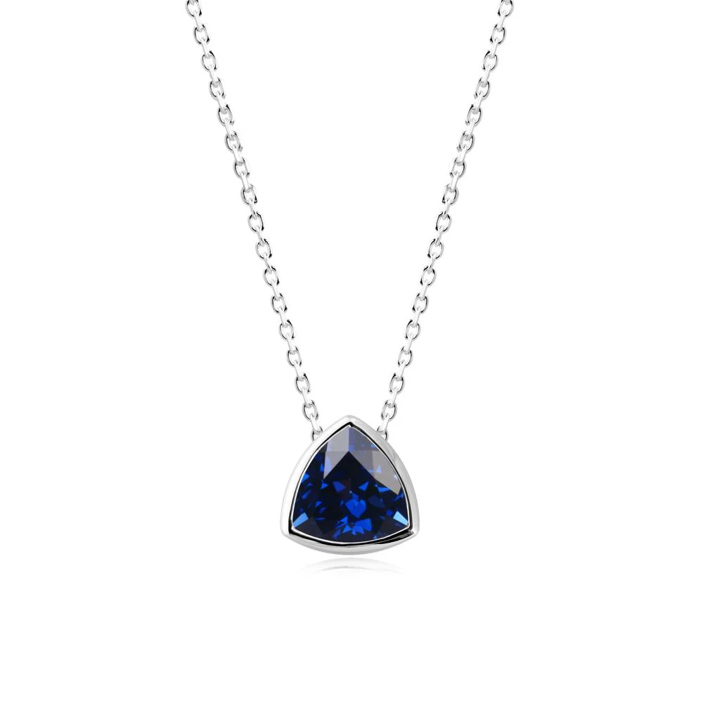 Bezel Set Trillion-Cut Sapphire Necklace - Image 6
