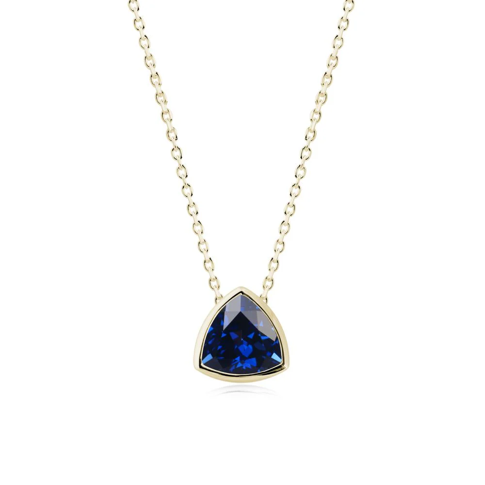 Bezel Set Trillion-Cut Sapphire Necklace - Image 8
