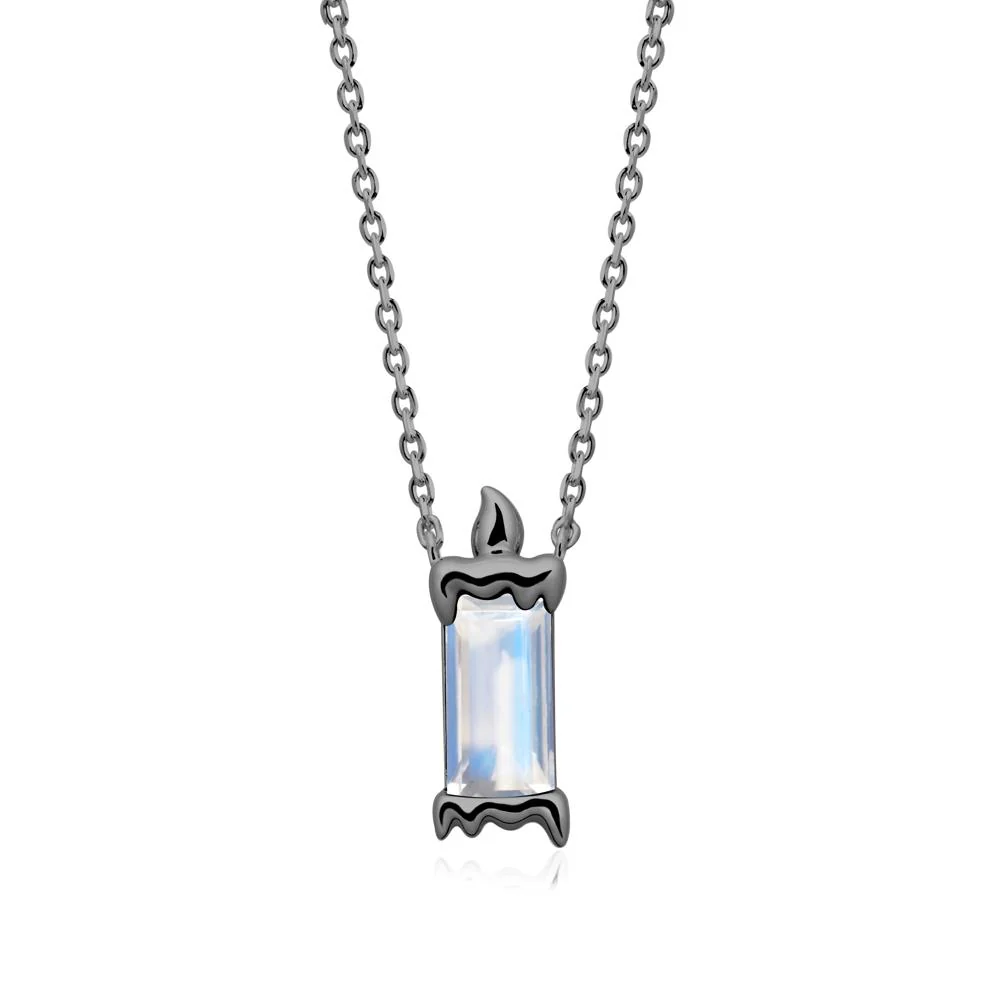 Bezel Setting Baguette Moonstone Necklace - Image 8