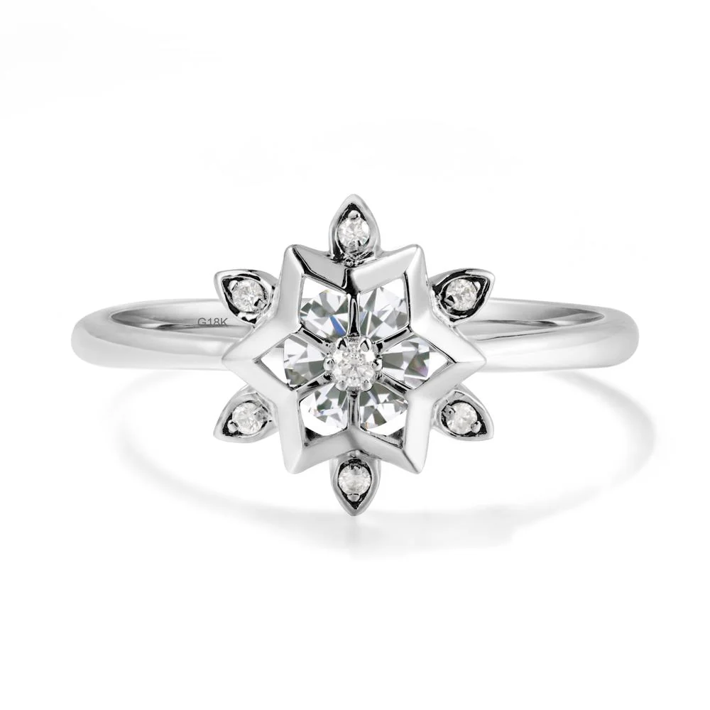 Bezel Setting Flower Cubic Zirconia Ring - Image 5