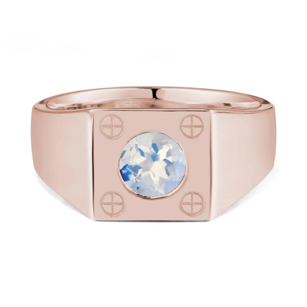 Bezel Setting Round Moonstone Ring for Men - Image 2