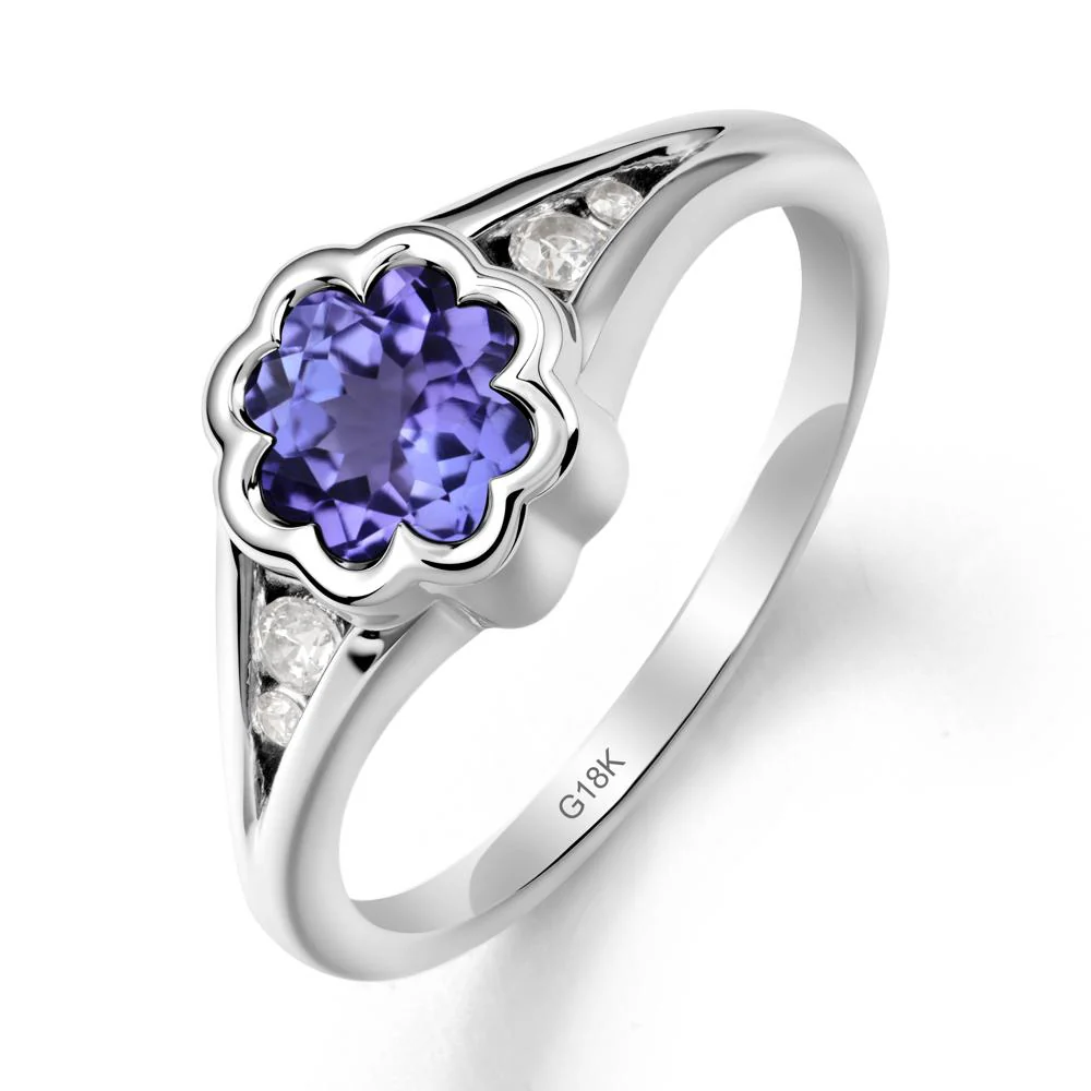 Bezel Setting Split Band Tanzanite Ring - Image 6