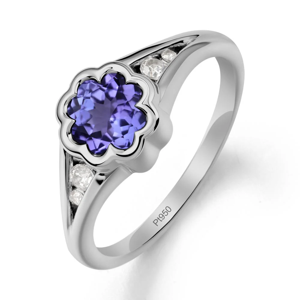 Bezel Setting Split Band Tanzanite Ring - Image 8